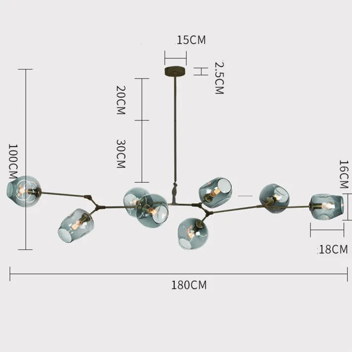 Sputnik Bifurkation Chandelier – Modern Blown Glass & Metal Design
