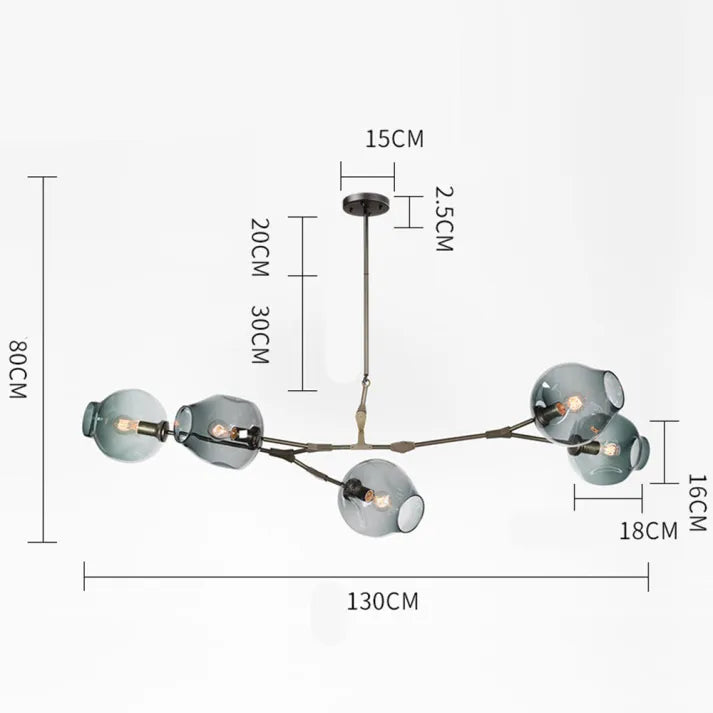Sputnik Bifurkation Chandelier – Modern Blown Glass & Metal Design