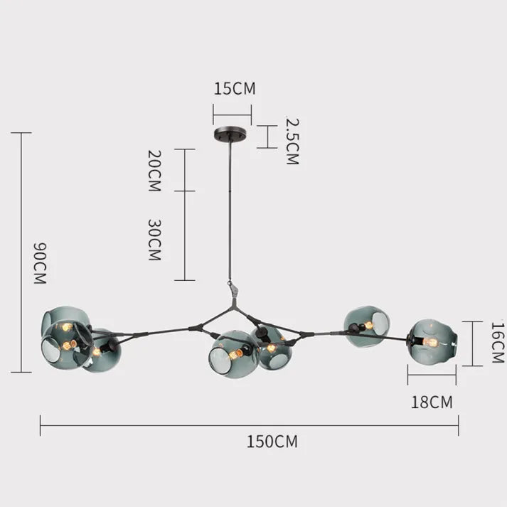 Sputnik Bifurkation Chandelier – Modern Blown Glass & Metal Design