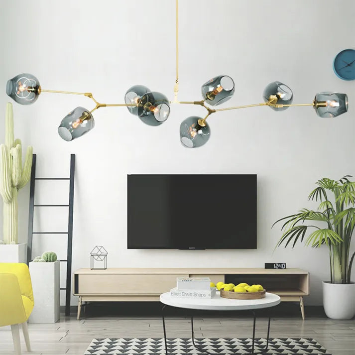 Sputnik Bifurkation Chandelier – Modern Blown Glass & Metal Design