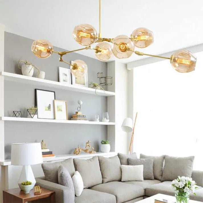 Sputnik Bifurkation Chandelier – Modern Blown Glass & Metal Design