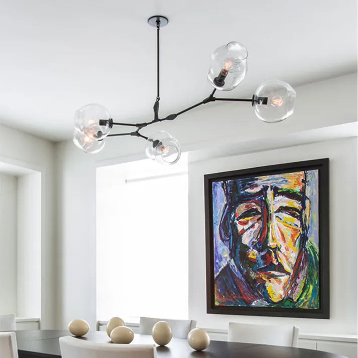 Sputnik Bifurkation Chandelier – Modern Blown Glass & Metal Design