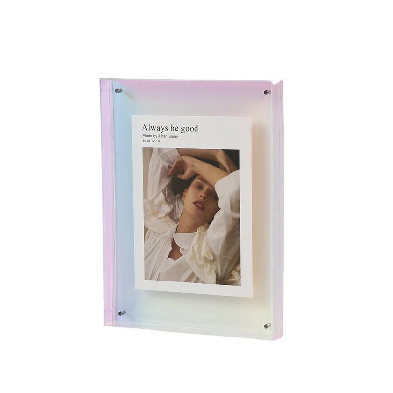 PrismFrame Acrylic Photo Frame – Vibrant & Transparent Decorative Display