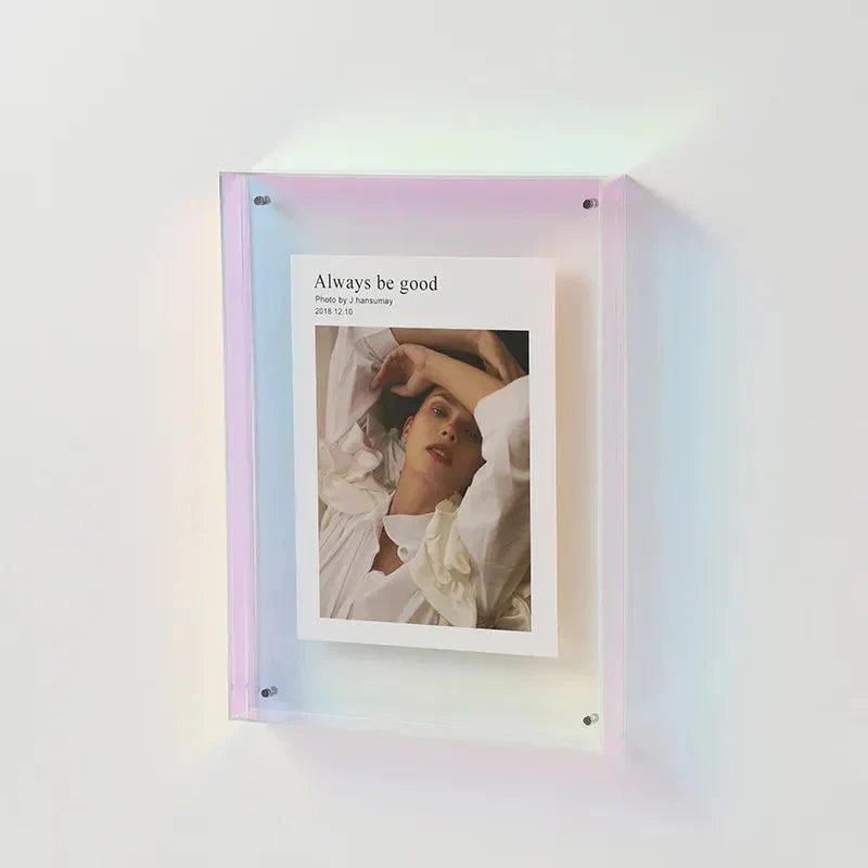 PrismFrame Acrylic Photo Frame – Vibrant & Transparent Decorative Display