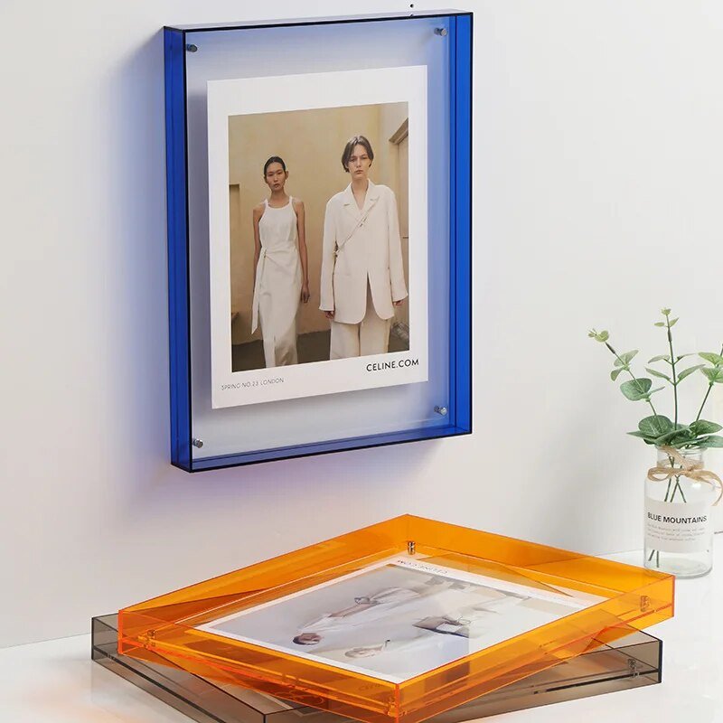 PrismFrame Acrylic Photo Frame – Vibrant & Transparent Decorative Display
