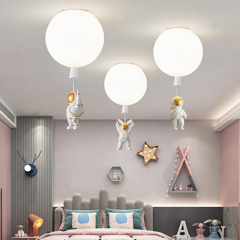 Astronaut Moon LED Pendant Light – Unique Space-Themed Ceiling Lamp