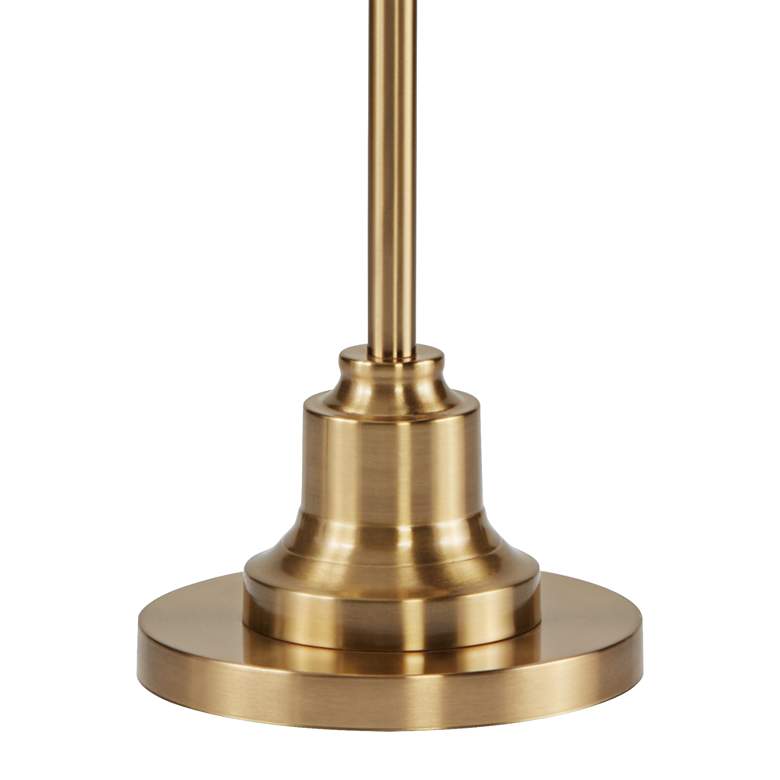Antique Brass Floor Lamp with Botanical Leaf Shade
