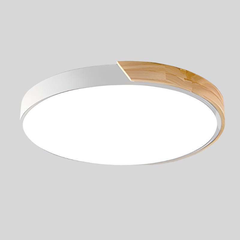 Nordic Wooden Macaroon LED Ceiling Light – Modern Wood & Metal Design