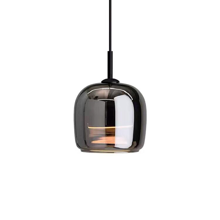 Nordic Black Glass Pendant Light – Elegant Modern Design with LED Lighting