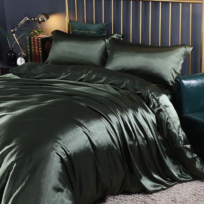 Luxury Silk Satin Bedding Set – Duvet Cover & 2 Pillowcases
