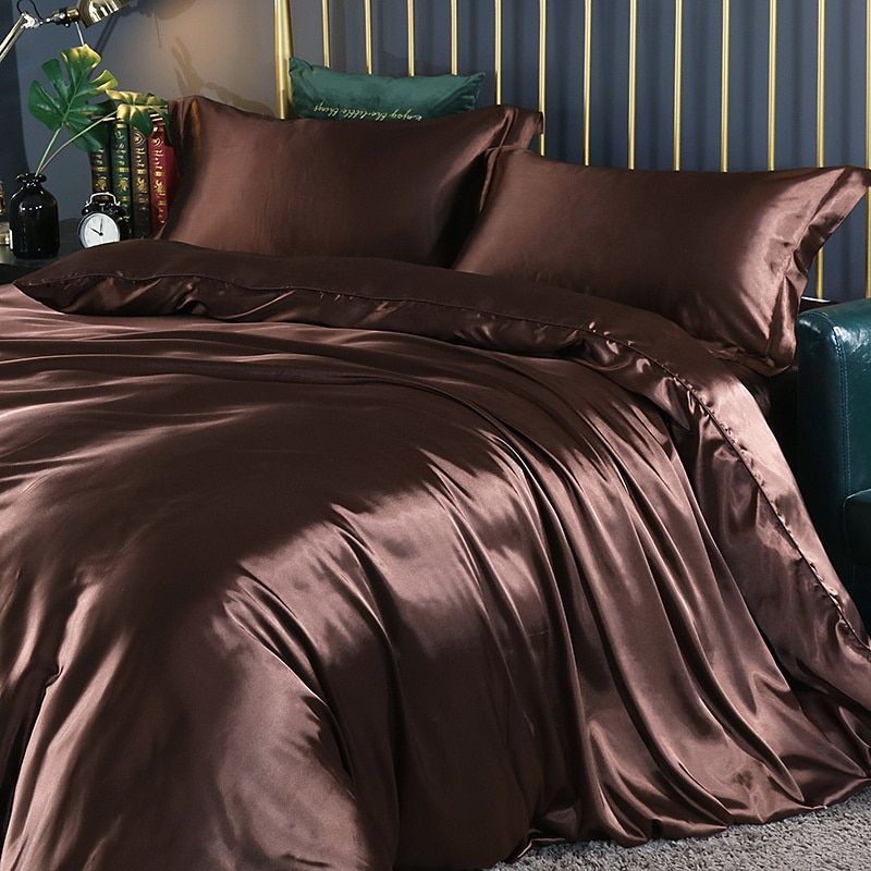 Luxury Silk Satin Bedding Set – Duvet Cover & 2 Pillowcases