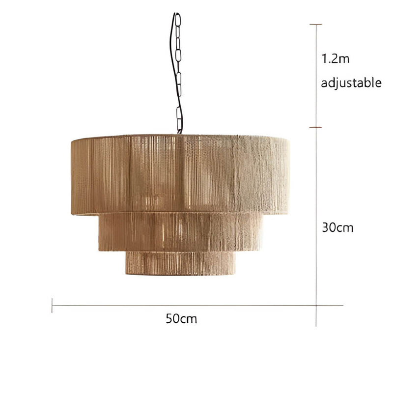 Modern Metal & Natural Rope Pendant Light – Eco-Friendly LED Design