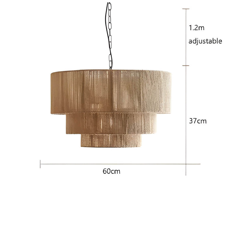Modern Metal & Natural Rope Pendant Light – Eco-Friendly LED Design