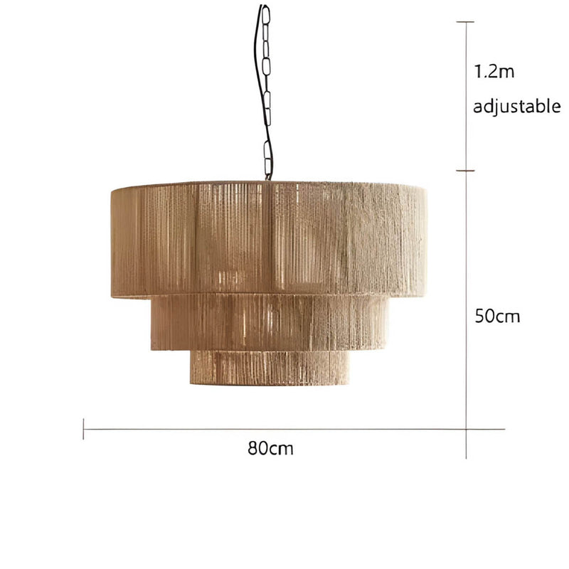 Modern Metal & Natural Rope Pendant Light – Eco-Friendly LED Design