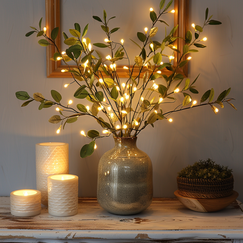 Olive Branch Fairy Lights – LED Decorative Lighting for a Natural Ambiance