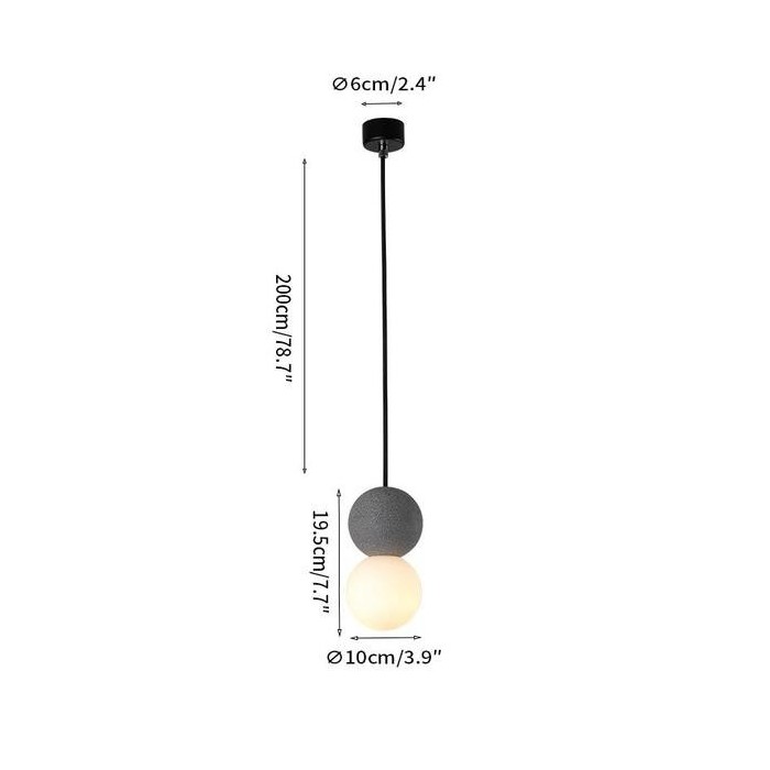 Origo Geometric Pendant Light – Volcanic Stone & Opal Glass Design