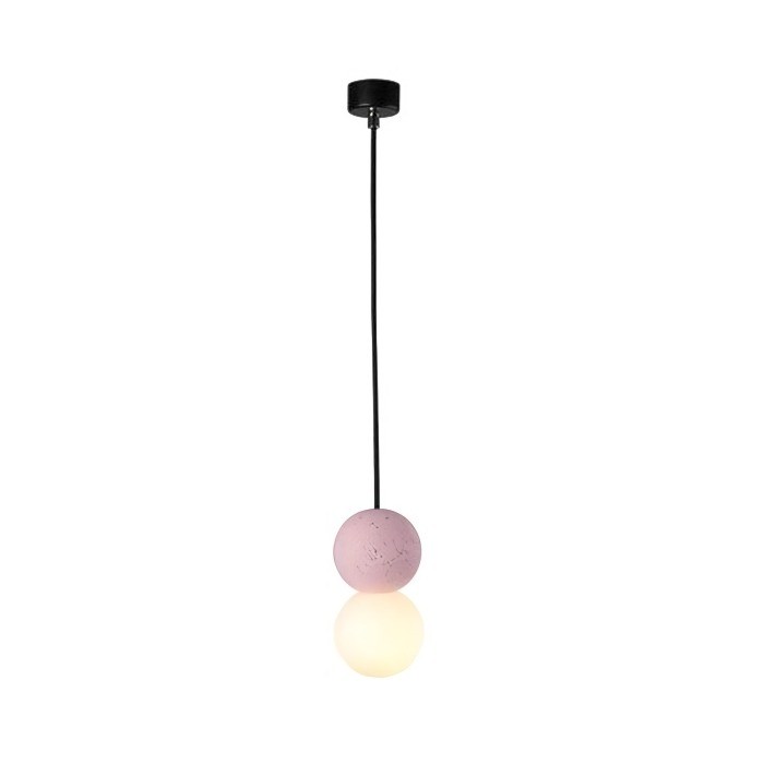 Origo Geometric Pendant Light – Volcanic Stone & Opal Glass Design