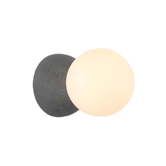 Origo Geometric Pendant Light – Volcanic Stone & Opal Glass Design