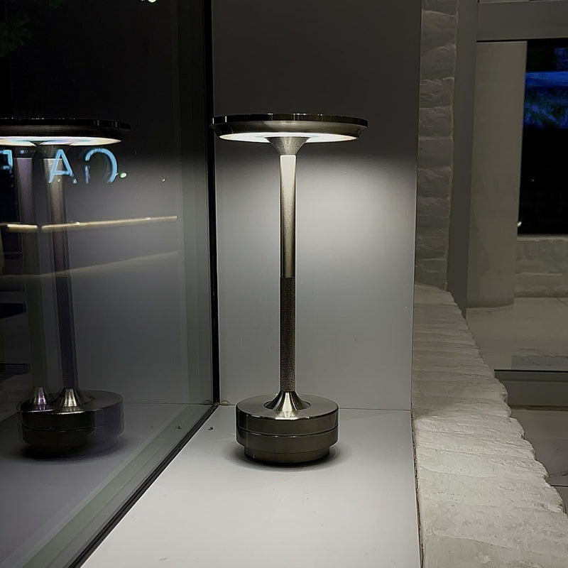 Metallic Cordless Table Lamp – Rechargeable Modern LED Light for Indoor & Outdoor