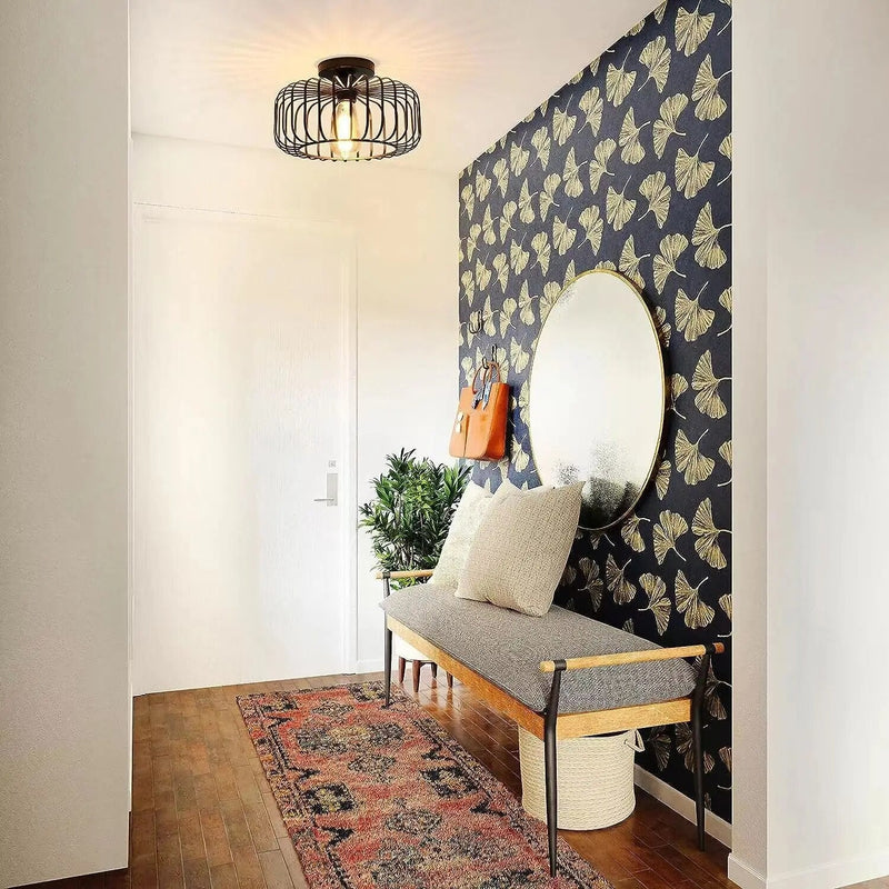 Birdcage Ceiling Light – Elegant Warm Lighting with E26 Compatibility