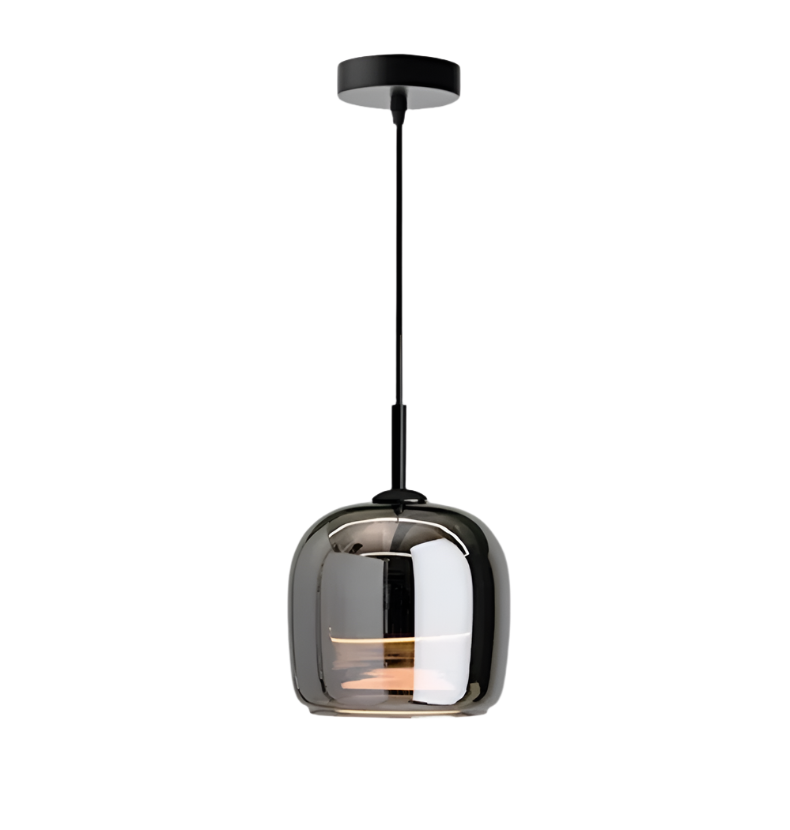 Nordic Black Glass Pendant Light – Elegant Modern Design with LED Lighting