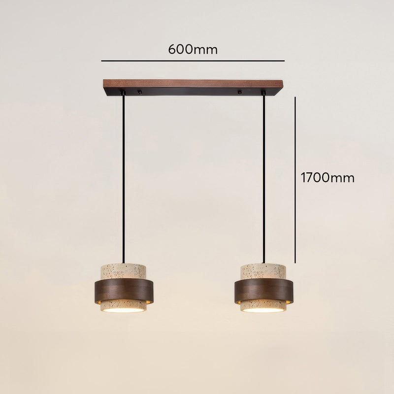 Ascend Wabi-Sabi Bedside Lamp – Retro Minimalist Design in Travertine & Wood
