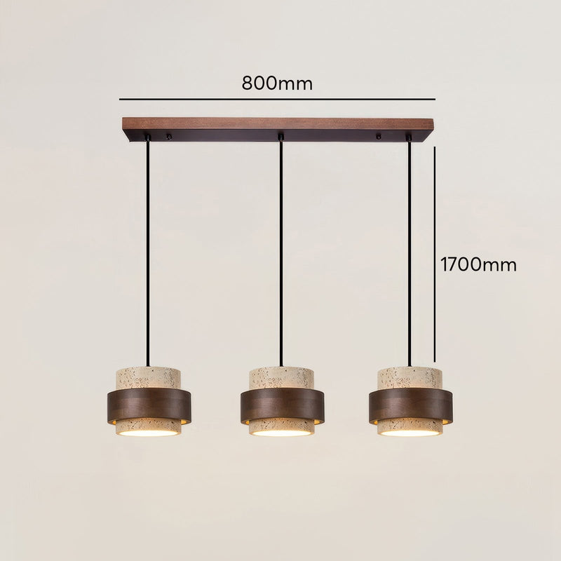 Ascend Wabi-Sabi Bedside Lamp – Retro Minimalist Design in Travertine & Wood