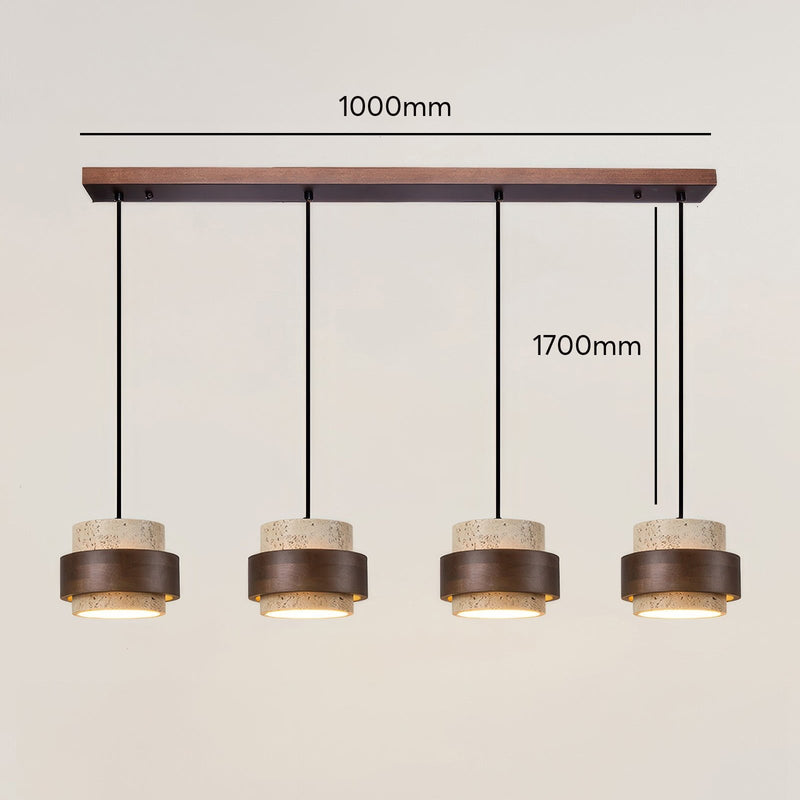 Ascend Wabi-Sabi Bedside Lamp – Retro Minimalist Design in Travertine & Wood