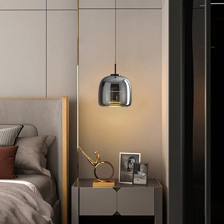 Nordic Black Glass Pendant Light – Elegant Modern Design with LED Lighting