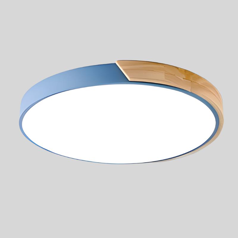 Nordic Wooden Macaroon LED Ceiling Light – Modern Wood & Metal Design