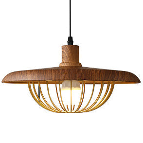 Nordic Wood-Effect Pendant Light – Industrial-Inspired Hanging Lamp